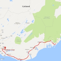 Route van Oraefi naar Fljótshlíð